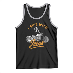 Christian Biker Tank Top I Ride With Jesus Faith Motorcycle TS02 Black Athletic Heather Print Your Wear