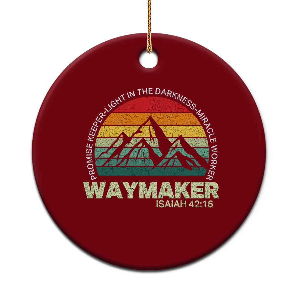 Christian Faith Ceramic Ornament Waymaker Promise Keeper Miracle Worker Retro Vintage TS02 1pc Red Print Your Wear