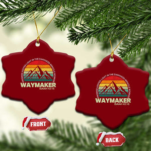 Christian Faith Ceramic Ornament Waymaker Promise Keeper Miracle Worker Retro Vintage TS02 Print Your Wear