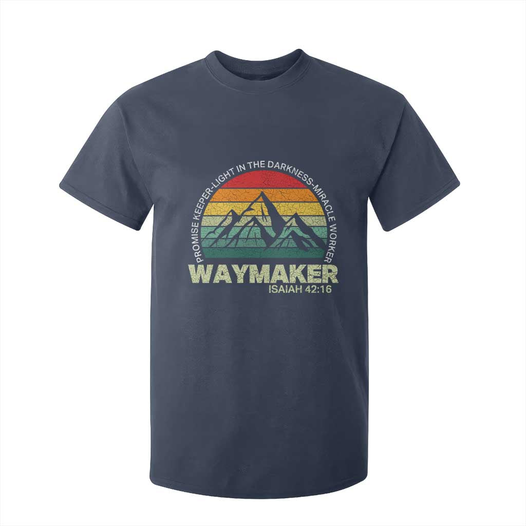 Christian Faith T Shirt For Kid Waymaker Promise Keeper Miracle Worker Retro Vintage TS02 Navy Print Your Wear