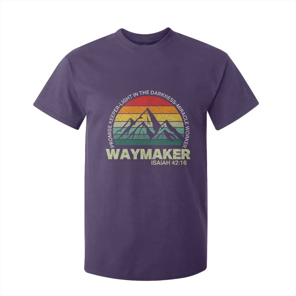 Christian Faith T Shirt For Kid Waymaker Promise Keeper Miracle Worker Retro Vintage TS02 Purple Print Your Wear