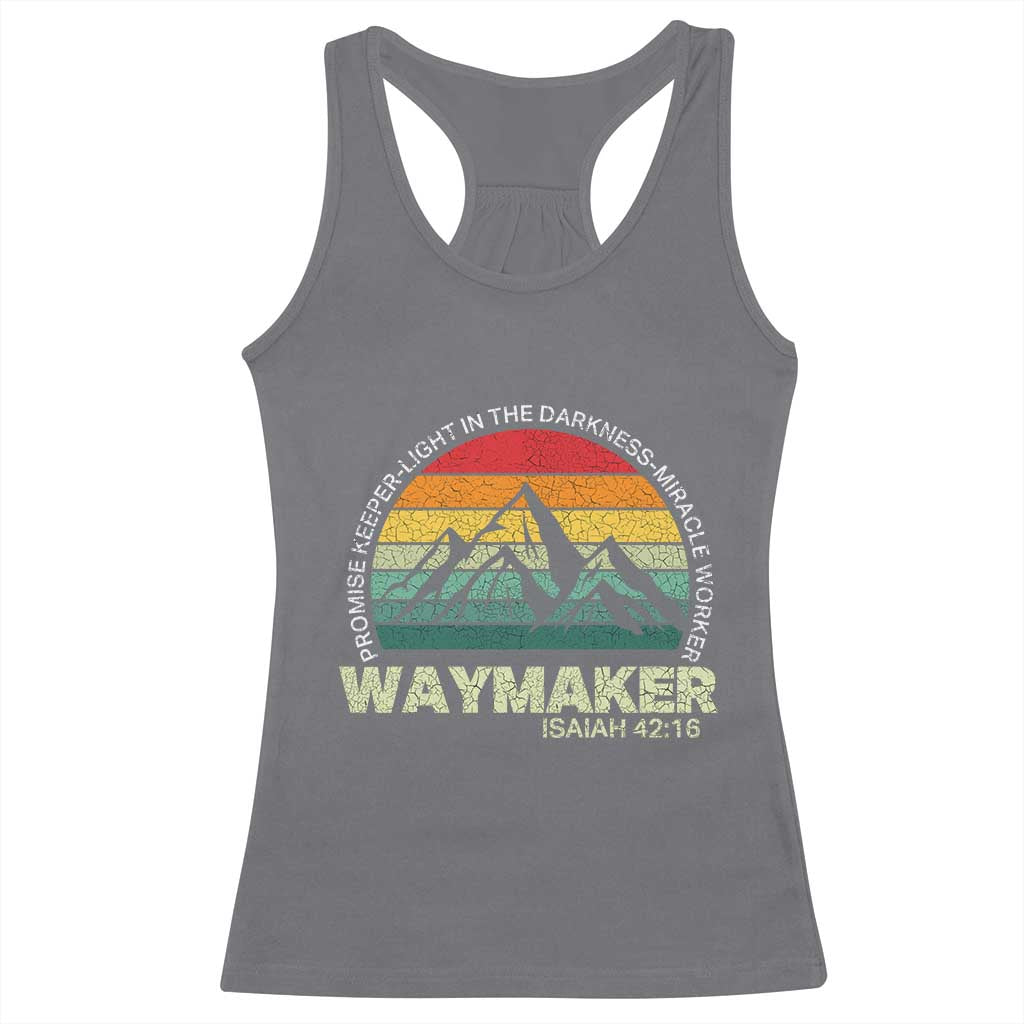 Christian Faith Racerback Tank Top Waymaker Promise Keeper Miracle Worker Retro Vintage TS02 Charcoal Print Your Wear