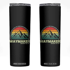 Christian Faith Skinny Tumbler Waymaker Promise Keeper Miracle Worker Retro Vintage TS02 Black Print Your Wear