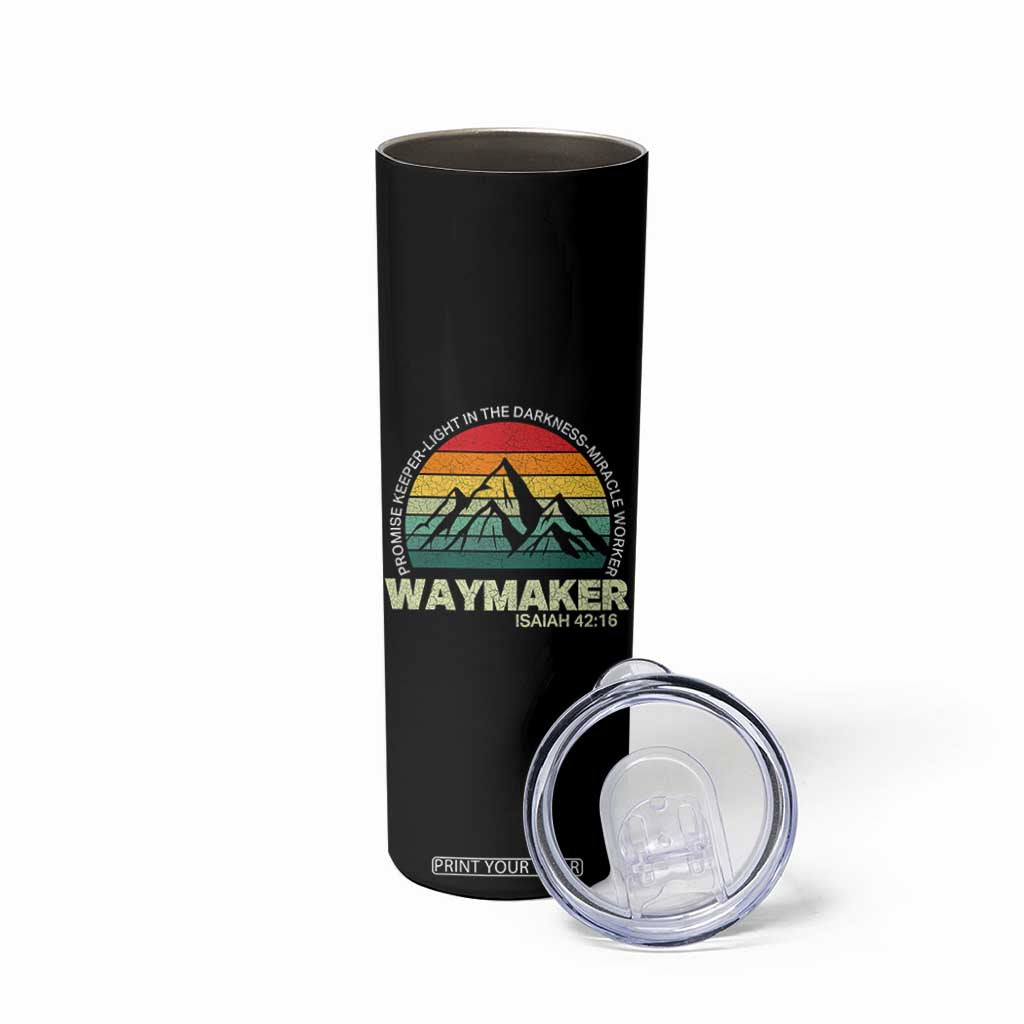 Christian Faith Skinny Tumbler Waymaker Promise Keeper Miracle Worker Retro Vintage TS02 Print Your Wear