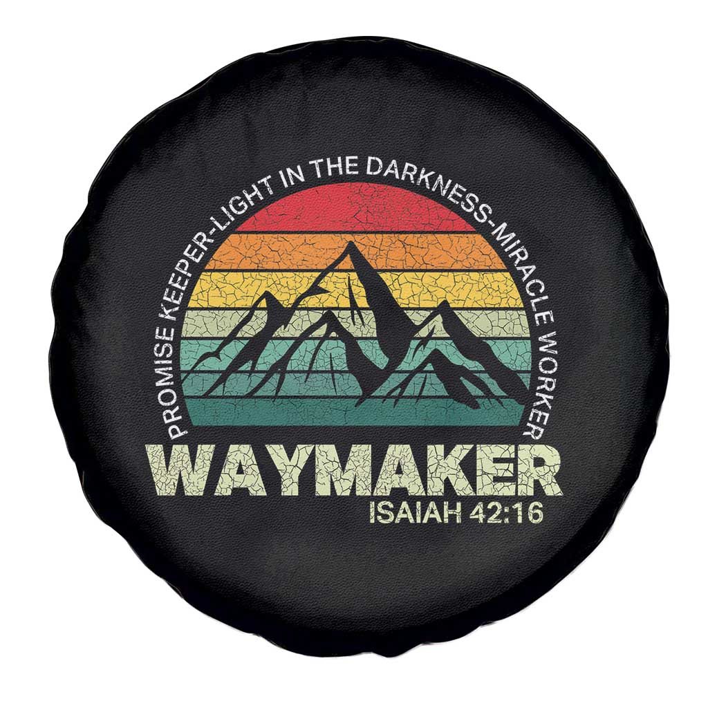 Christian Faith Spare Tire Cover Waymaker Promise Keeper Miracle Worker Retro Vintage TS02 Print Your Wear