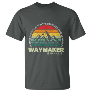 Christian Faith T Shirt - Waymaker Promise Keeper Miracle Worker Retro Vintage Tee TS02 Dark Heather Print Your Wear