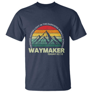Christian Faith T Shirt - Waymaker Promise Keeper Miracle Worker Retro Vintage Tee TS02 Navy Print Your Wear