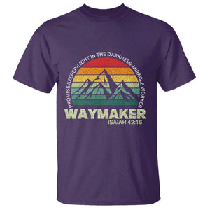 Christian Faith T Shirt - Waymaker Promise Keeper Miracle Worker Retro Vintage Tee TS02 Purple Print Your Wear