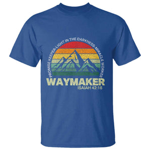 Christian Faith T Shirt - Waymaker Promise Keeper Miracle Worker Retro Vintage Tee TS02 Royal Blue Print Your Wear