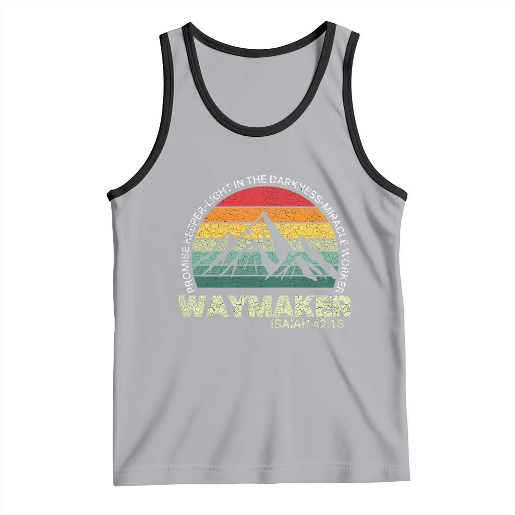 Christian Faith Tank Top Waymaker Promise Keeper Miracle Worker Retro Vintage TS02 Athletic Heather Black Print Your Wear
