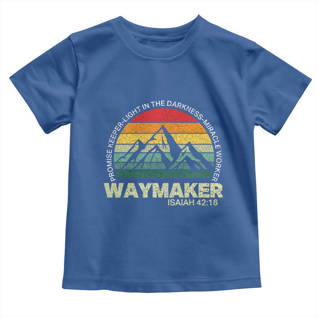 Christian Faith Toddler T Shirt Waymaker Promise Keeper Miracle Worker Retro Vintage TS02 Royal Blue Print Your Wear