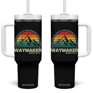 Christian Faith Tumbler With Handle Waymaker Promise Keeper Miracle Worker Retro Vintage TS02 One Size: 40 oz Black Print Your Wear