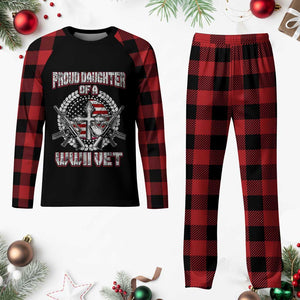 Proud Daughter Of A WWII Vet Plaid Pajama Set World War 2 Veteran WW2 TS02 Buffalo Plaid Print Your Wear