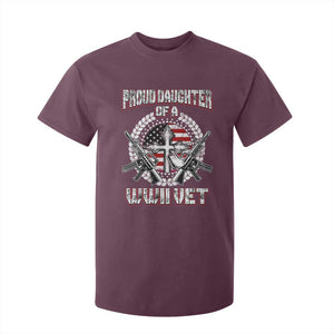 Proud Daughter Of A WWII Vet T Shirt For Kid World War 2 Veteran WW2 TS02 Maroon Print Your Wear