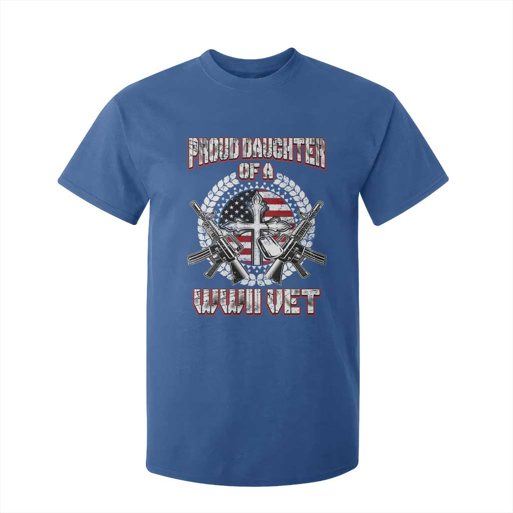 Proud Daughter Of A WWII Vet T Shirt For Kid World War 2 Veteran WW2 TS02 Royal Blue Print Your Wear