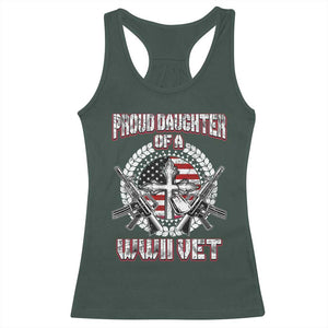 Proud Daughter Of A WWII Vet Racerback Tank Top World War 2 Veteran WW2 TS02 Dark Forest Green Print Your Wear
