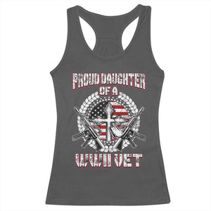Proud Daughter Of A WWII Vet Racerback Tank Top World War 2 Veteran WW2 TS02 Dark Heather Print Your Wear