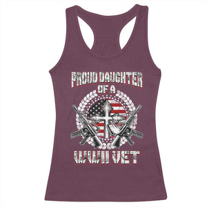 Proud Daughter Of A WWII Vet Racerback Tank Top World War 2 Veteran WW2 TS02 Maroon Print Your Wear