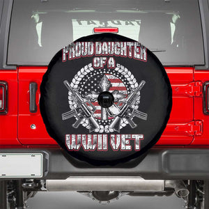 Proud Daughter Of A WWII Vet Spare Tire Cover World War 2 Veteran WW2 TS02 Black Print Your Wear