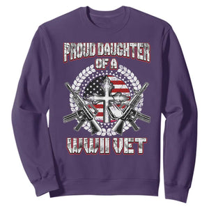 Proud Daughter Of A WWII Vet Sweatshirt World War 2 Veteran WW2 TS02 Purple Print Your Wear
