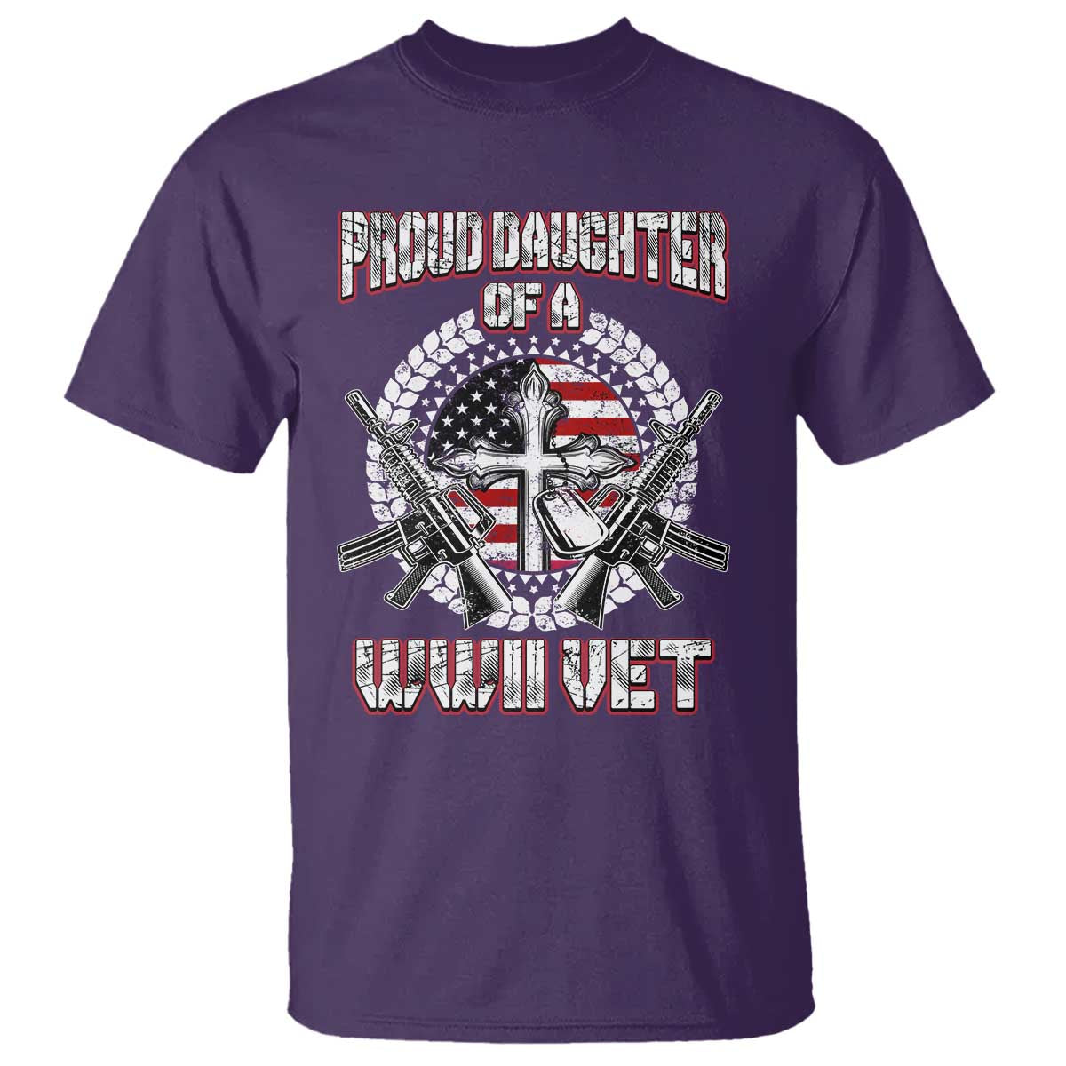 Proud Daughter Of A WWII Vet T Shirt World War 2 Veteran WW2 TS02 Purple Print Your Wear