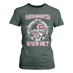 Proud Daughter Of A WWII Vet T Shirt For Women World War 2 Veteran WW2 TS02 Dark Forest Green Print Your Wear