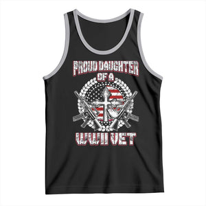 Proud Daughter Of A WWII Vet Tank Top World War 2 Veteran WW2 TS02 Black Athletic Heather Print Your Wear