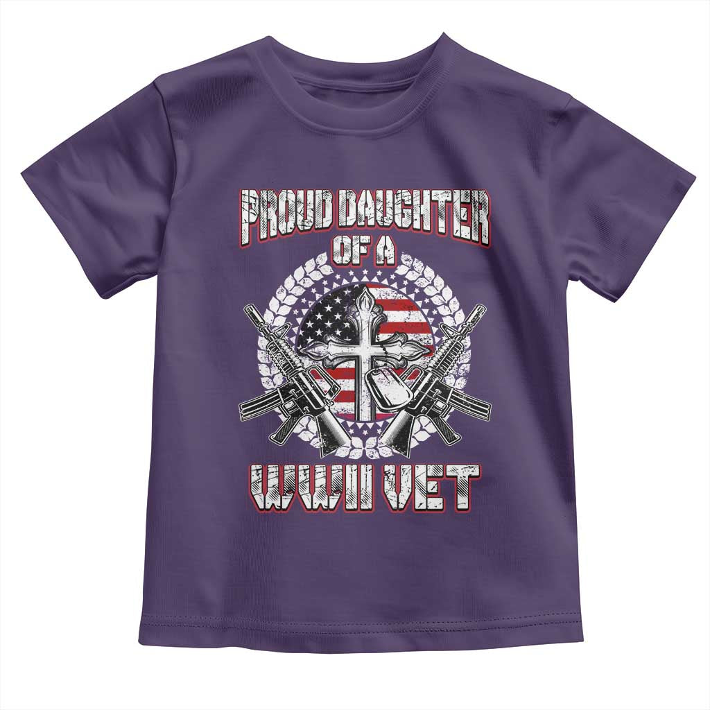 Proud Daughter Of A WWII Vet Toddler T Shirt World War 2 Veteran WW2 TS02 Purple Print Your Wear