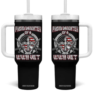 Proud Daughter Of A WWII Vet Tumbler With Handle World War 2 Veteran WW2 TS02 One Size: 40 oz Black Print Your Wear
