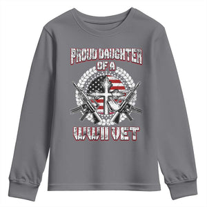 Proud Daughter Of A WWII Vet Youth Sweatshirt World War 2 Veteran WW2 TS02 Charcoal Print Your Wear