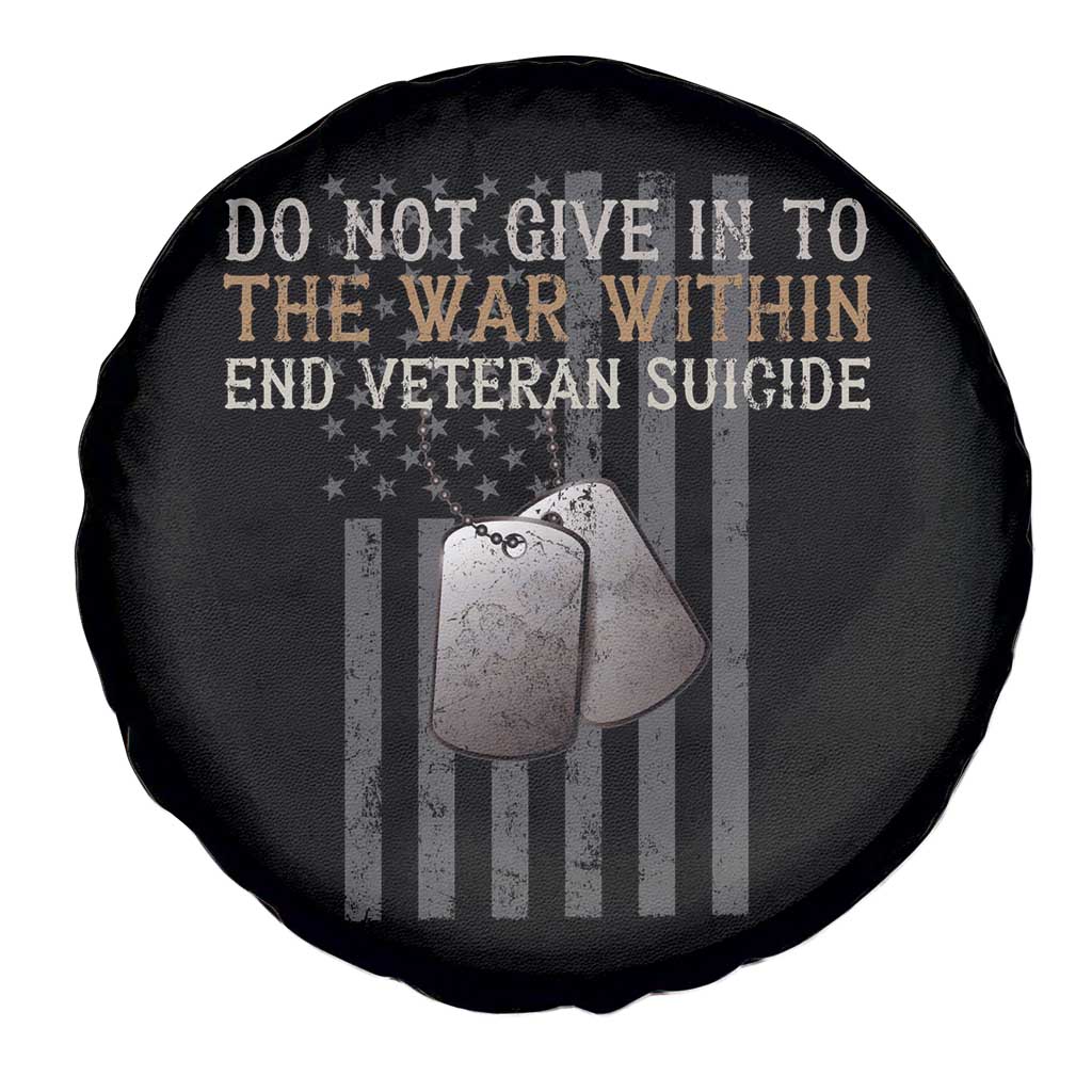 Veteran Suicide Awareness Spare Tire Cover Do Not Give In To The War Within Patriotic US Flag TS02 Print Your Wear
