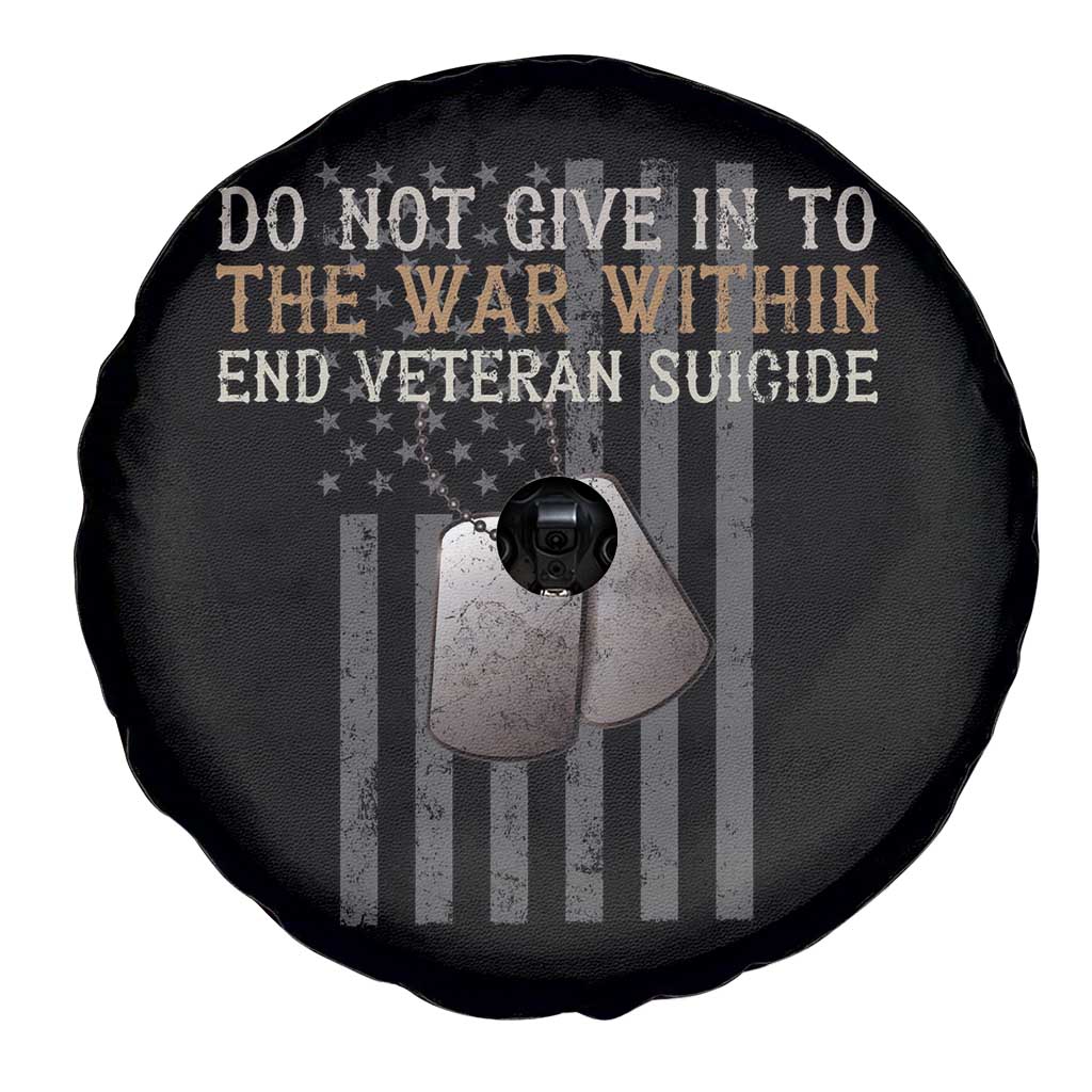 Veteran Suicide Awareness Spare Tire Cover Do Not Give In To The War Within Patriotic US Flag TS02 Print Your Wear