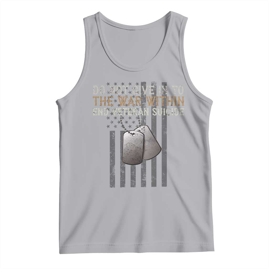 Veteran Suicide Awareness Tank Top Do Not Give In To The War Within Patriotic US Flag TS02 Athletic Heather Print Your Wear