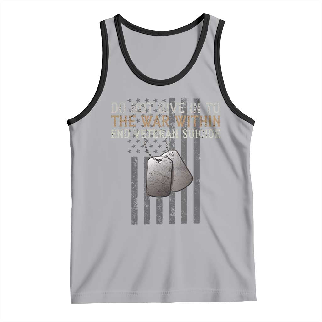 Veteran Suicide Awareness Tank Top Do Not Give In To The War Within Patriotic US Flag TS02 Athletic Heather Black Print Your Wear