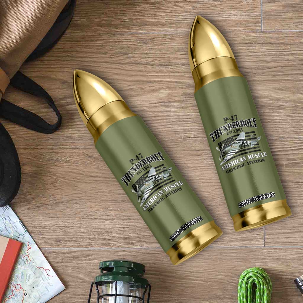 P-47 Thunderbolt WWII Airplane Bullet Tumbler American Muscle Vintage TS02 Print Your Wear