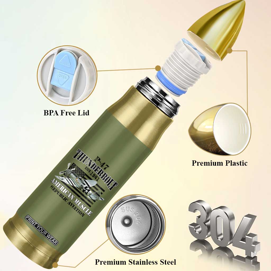 P-47 Thunderbolt WWII Airplane Bullet Tumbler American Muscle Vintage TS02 Print Your Wear