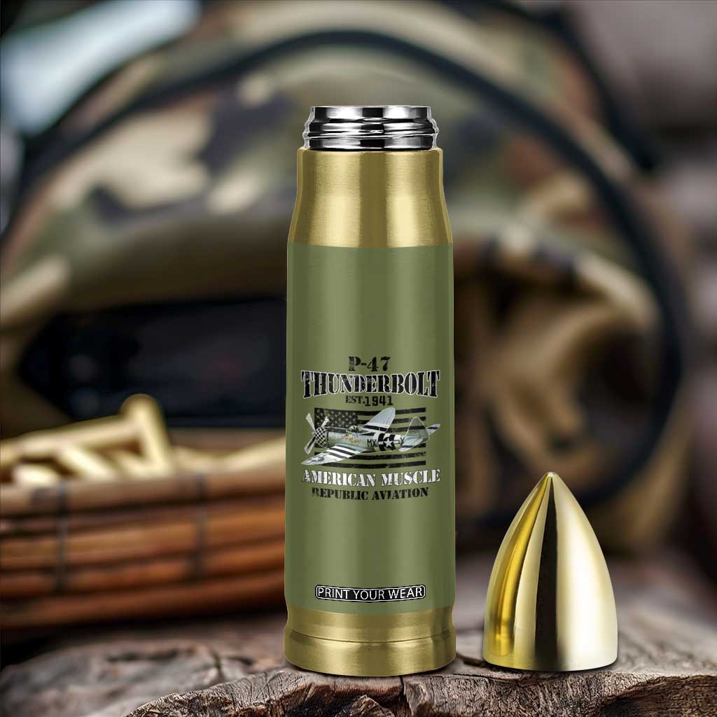 P-47 Thunderbolt WWII Airplane Bullet Tumbler American Muscle Vintage TS02 Print Your Wear