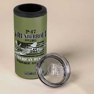 P-47 Thunderbolt WWII Airplane 4 in 1 Can Cooler Tumbler American Muscle Vintage TS02 Print Your Wear