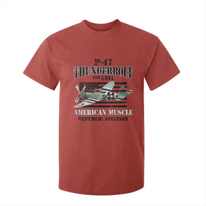 P-47 Thunderbolt WWII Airplane T Shirt For Kid American Muscle Vintage TS02 Red Print Your Wear