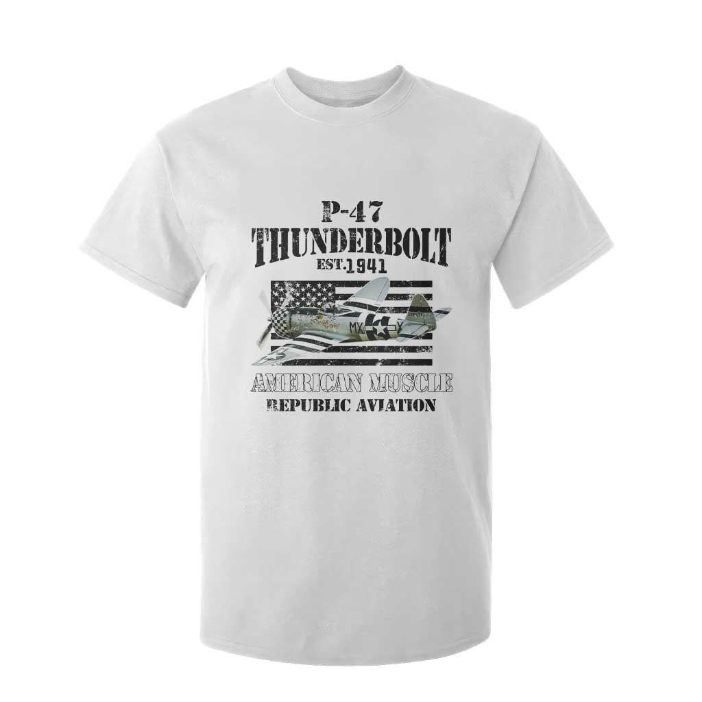 P-47 Thunderbolt WWII Airplane T Shirt For Kid American Muscle Vintage TS02 White Print Your Wear
