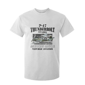 P-47 Thunderbolt WWII Airplane T Shirt For Kid American Muscle Vintage TS02 White Print Your Wear