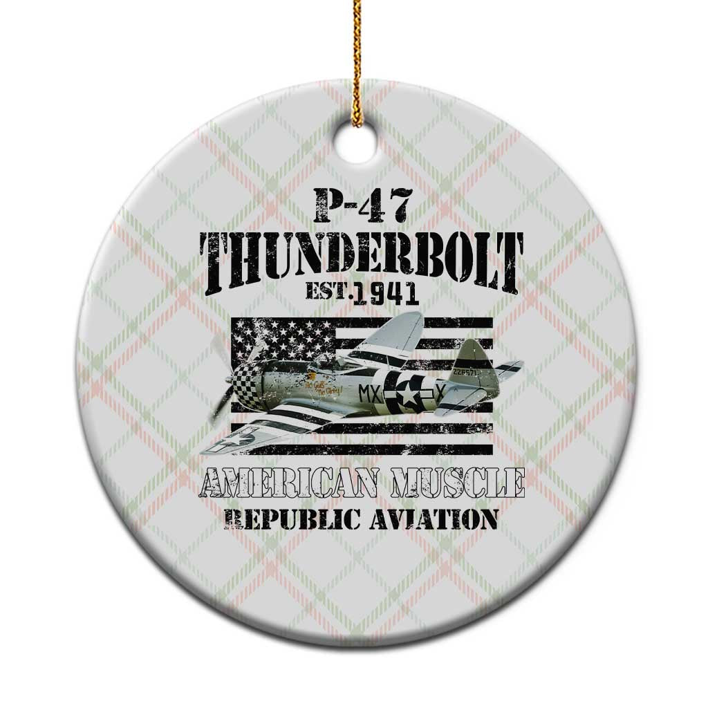 P-47 Thunderbolt WWII Airplane Ceramic Ornament American Muscle Vintage TS02 1pc Christmas Plaid Print Your Wear