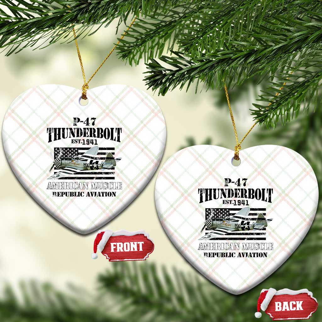 P-47 Thunderbolt WWII Airplane Ceramic Ornament American Muscle Vintage TS02 Print Your Wear