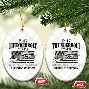 P-47 Thunderbolt WWII Airplane Ceramic Ornament American Muscle Vintage TS02 Print Your Wear
