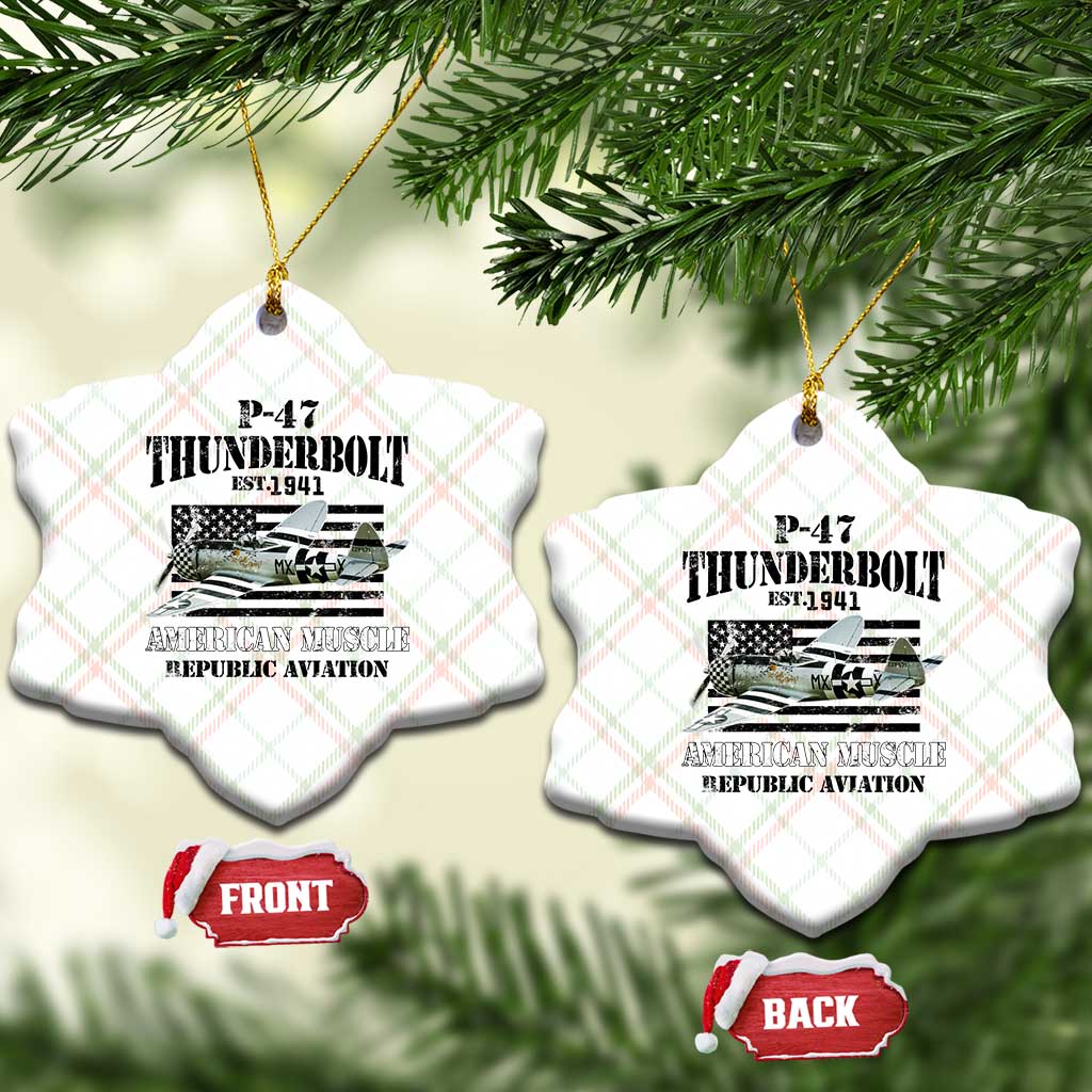 P-47 Thunderbolt WWII Airplane Ceramic Ornament American Muscle Vintage TS02 Print Your Wear