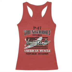 P-47 Thunderbolt WWII Airplane Racerback Tank Top American Muscle Vintage TS02 Red Print Your Wear