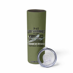 P-47 Thunderbolt WWII Airplane Skinny Tumbler American Muscle Vintage TS02 Print Your Wear