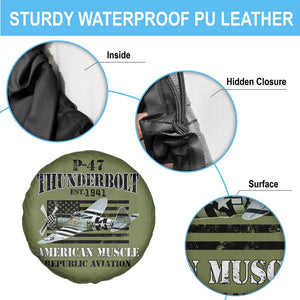P-47 Thunderbolt WWII Airplane Spare Tire Cover American Muscle Vintage TS02 Print Your Wear