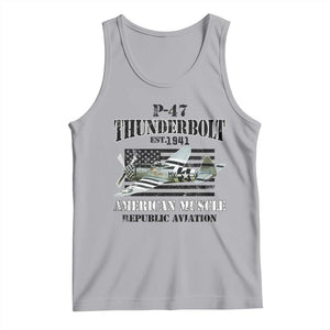 P-47 Thunderbolt WWII Airplane Tank Top American Muscle Vintage TS02 Athletic Heather Print Your Wear