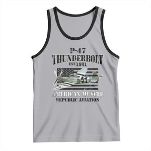 P-47 Thunderbolt WWII Airplane Tank Top American Muscle Vintage TS02 Athletic Heather Black Print Your Wear